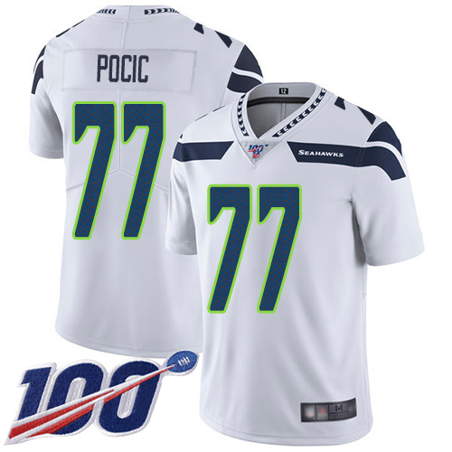 Seattle Seahawks Limited White Men Ethan Pocic Road Jersey NFL Football #77 100th Season Vapor Untouchable->youth nfl jersey->Youth Jersey